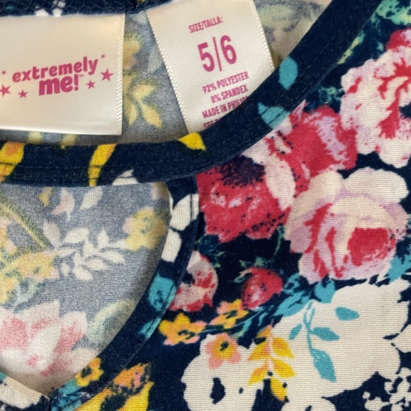 Extremely Me - Navy Blue Multicolor - Floral - Dress Size 5/6 - Picture 3 of 10